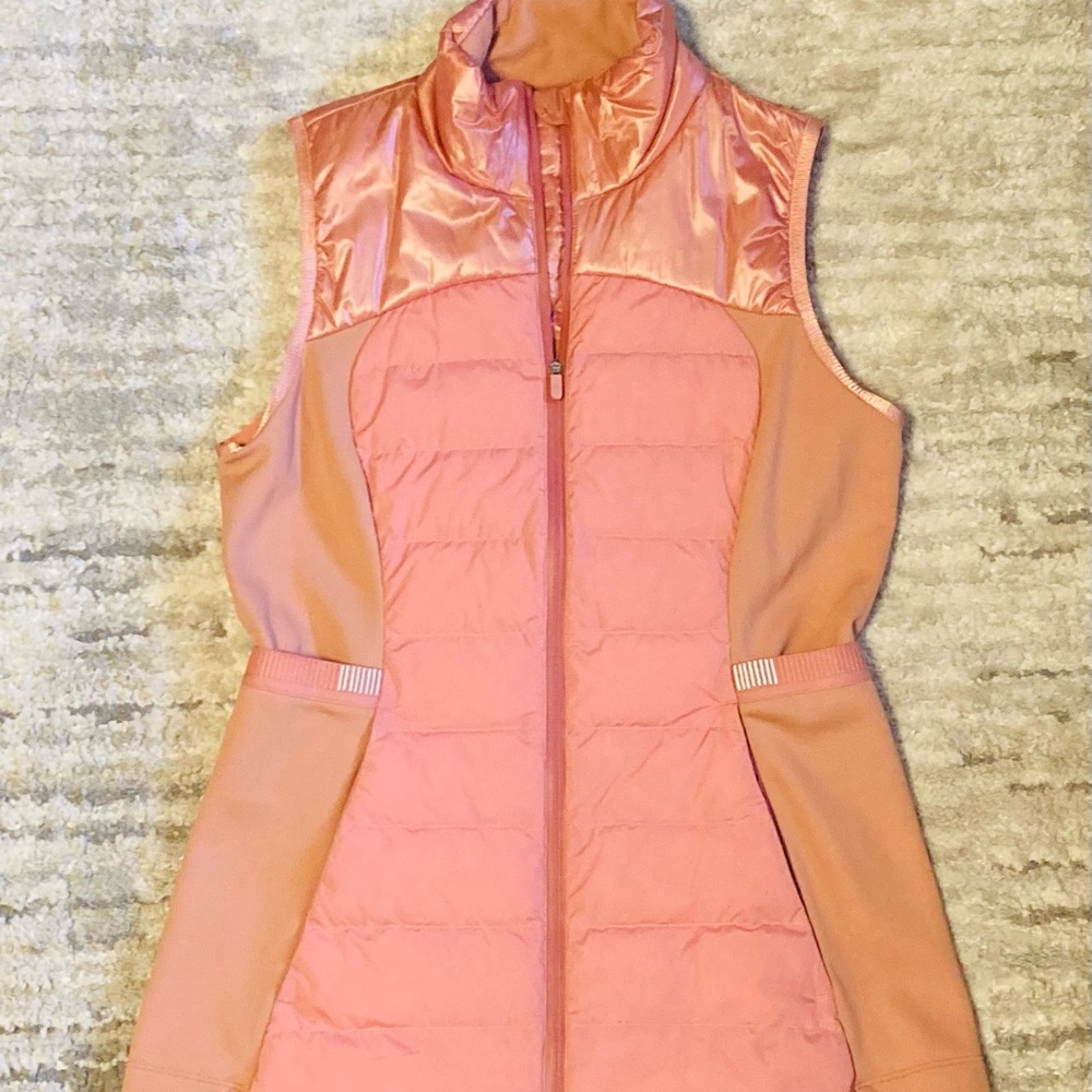 Lulu-lemon salmon Down for it All Vest!!
